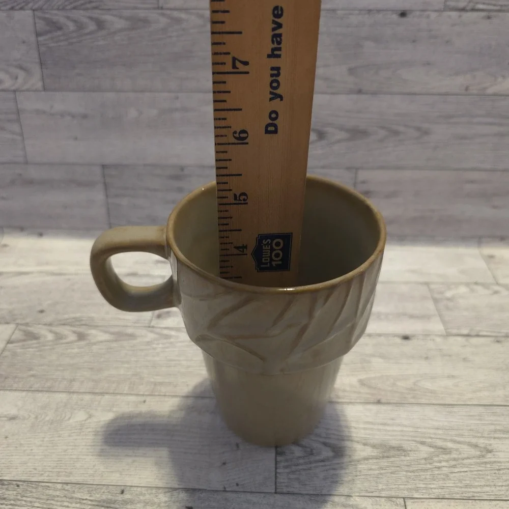 Rare MercAsia Ceramic Nesting Shabby‎ Coffee Mug 16 oz. Cup Stackable